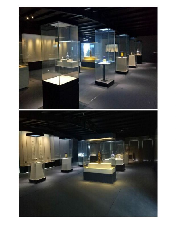 專業(yè)定制四面玻璃博物館展柜 深圳華信工廠優(yōu)質服務與圖片展示